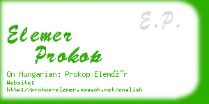 elemer prokop business card